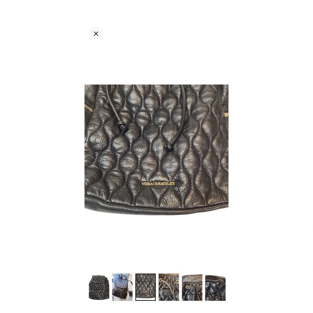 Vera Bradley Amy Quilted Leather Soft Backpack‎ Black